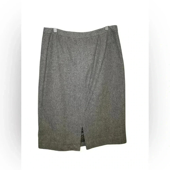 Lauren Ralph Lauren Petite Wool Blend Pencil Skirt 14P Gray Angora Lined - Picture 3 of 4